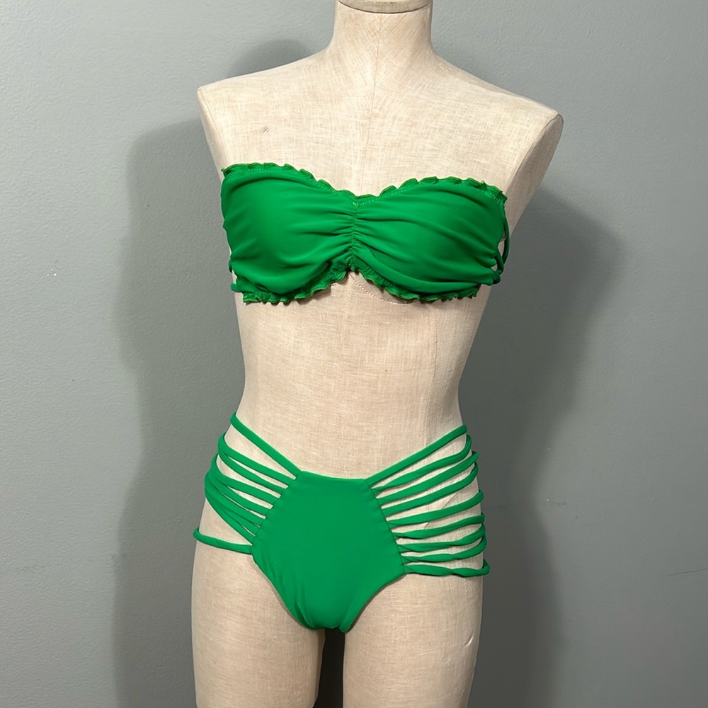 Montce Green Bikini Top and Bottom Set size L - gently used